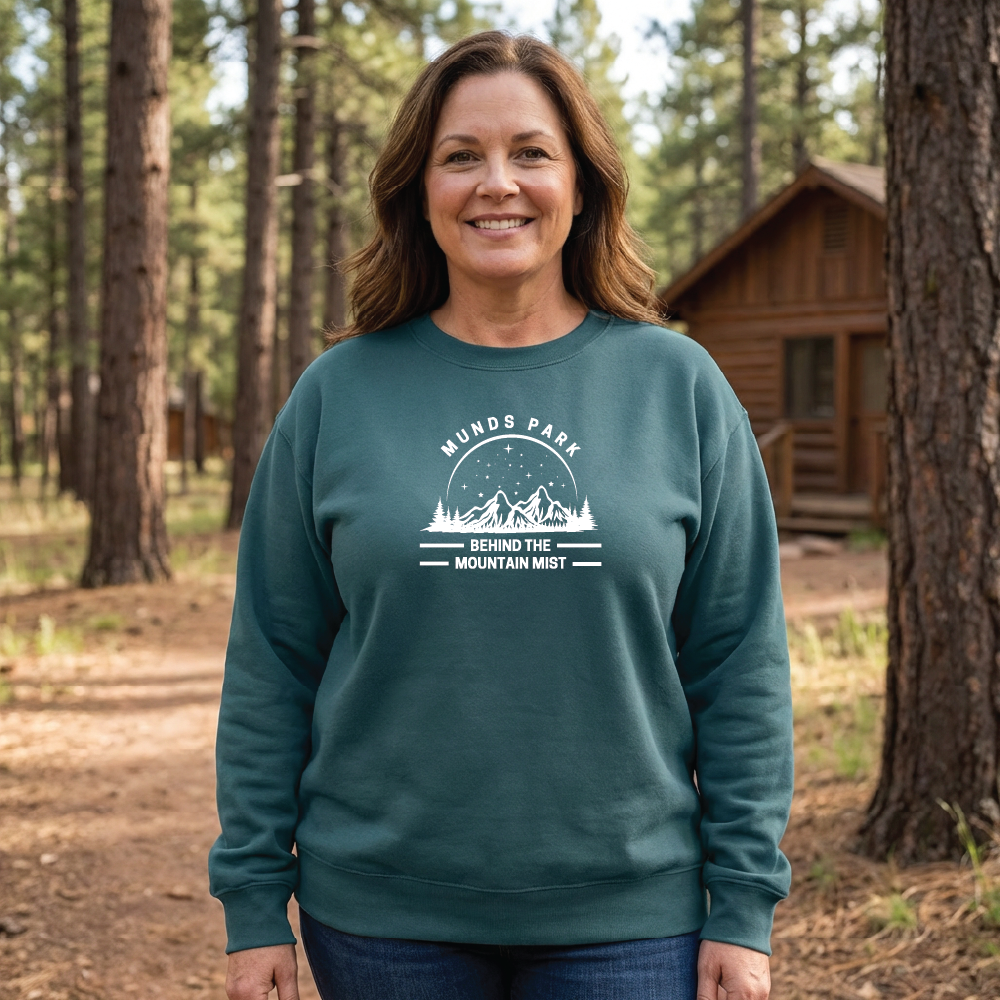 Behind the Mountain Mist Crewneck